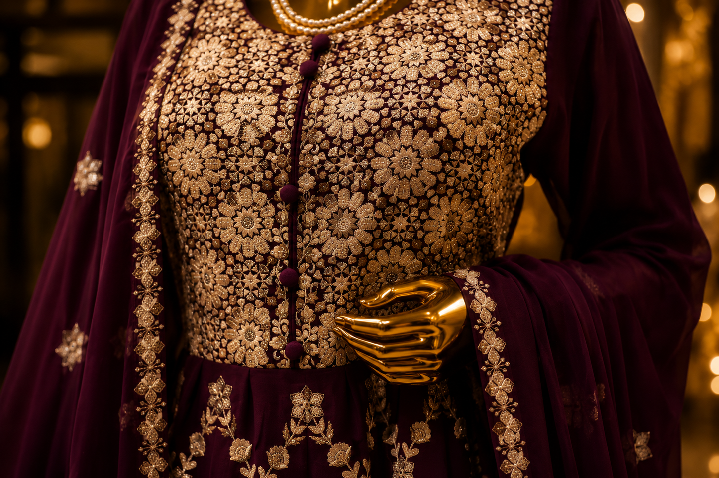 The Premium Pakistani Designer Long Gown Ready To Wear Dress