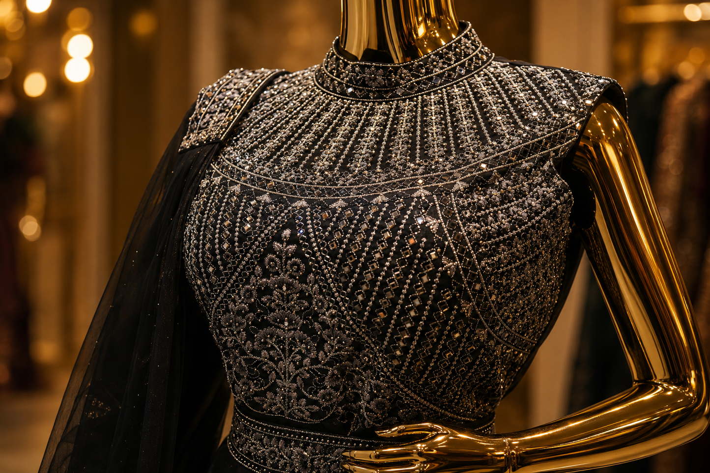 The Premium Luxury Designer Western Long Gown Style Ready To Wear Dress