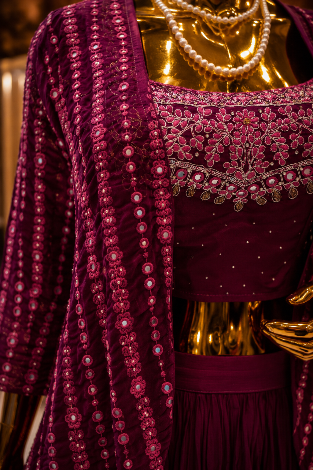 The Premium Designer Western Blouse With Koti Ready to Wear Sharara Dress