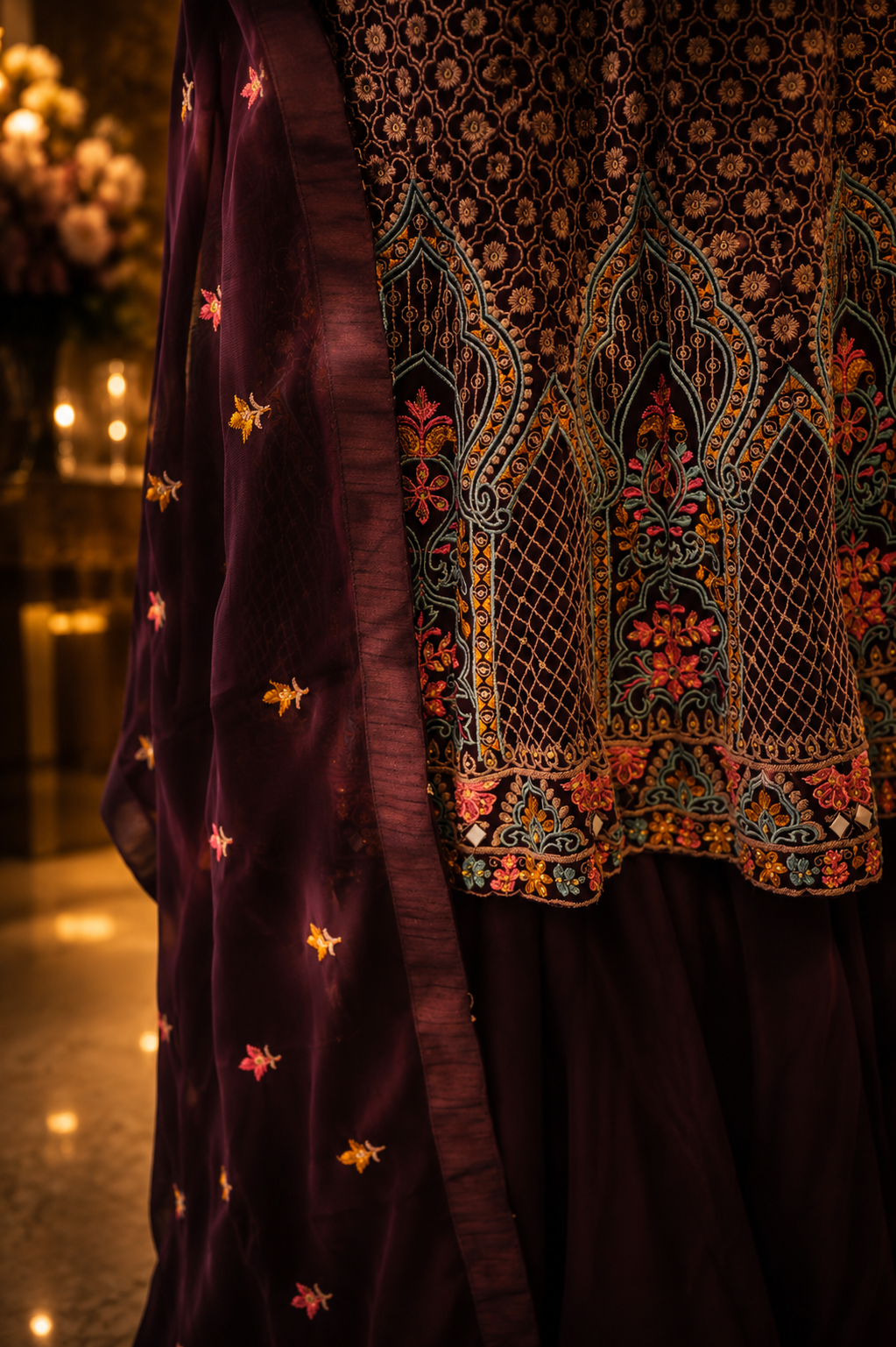 The Premium Designer Cutlam Frock Style Ready to Wear Sharara Dress