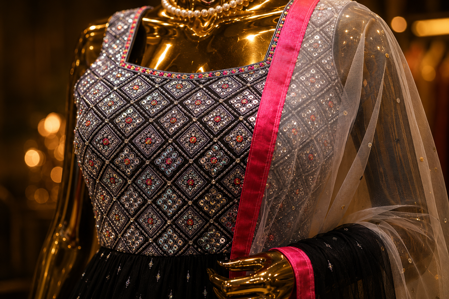 The Premium Designer Cutlam Straight Style Ready to Wear Sharara Dress