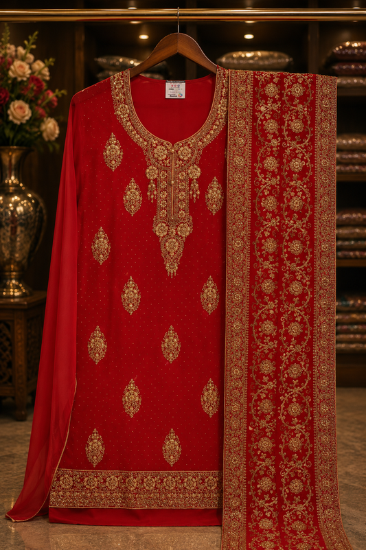 The Premium Elegant Wedding Wear Dress Material Suit