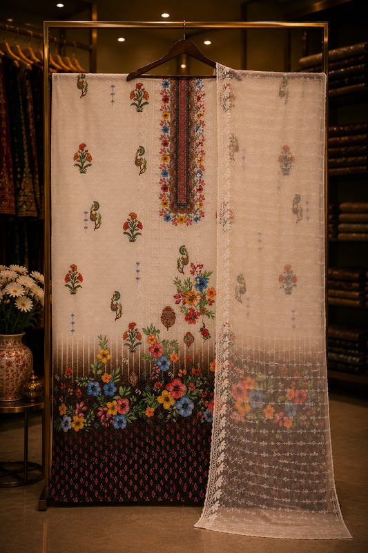 The Premium Pakistani Double Shade Dress Material Suit