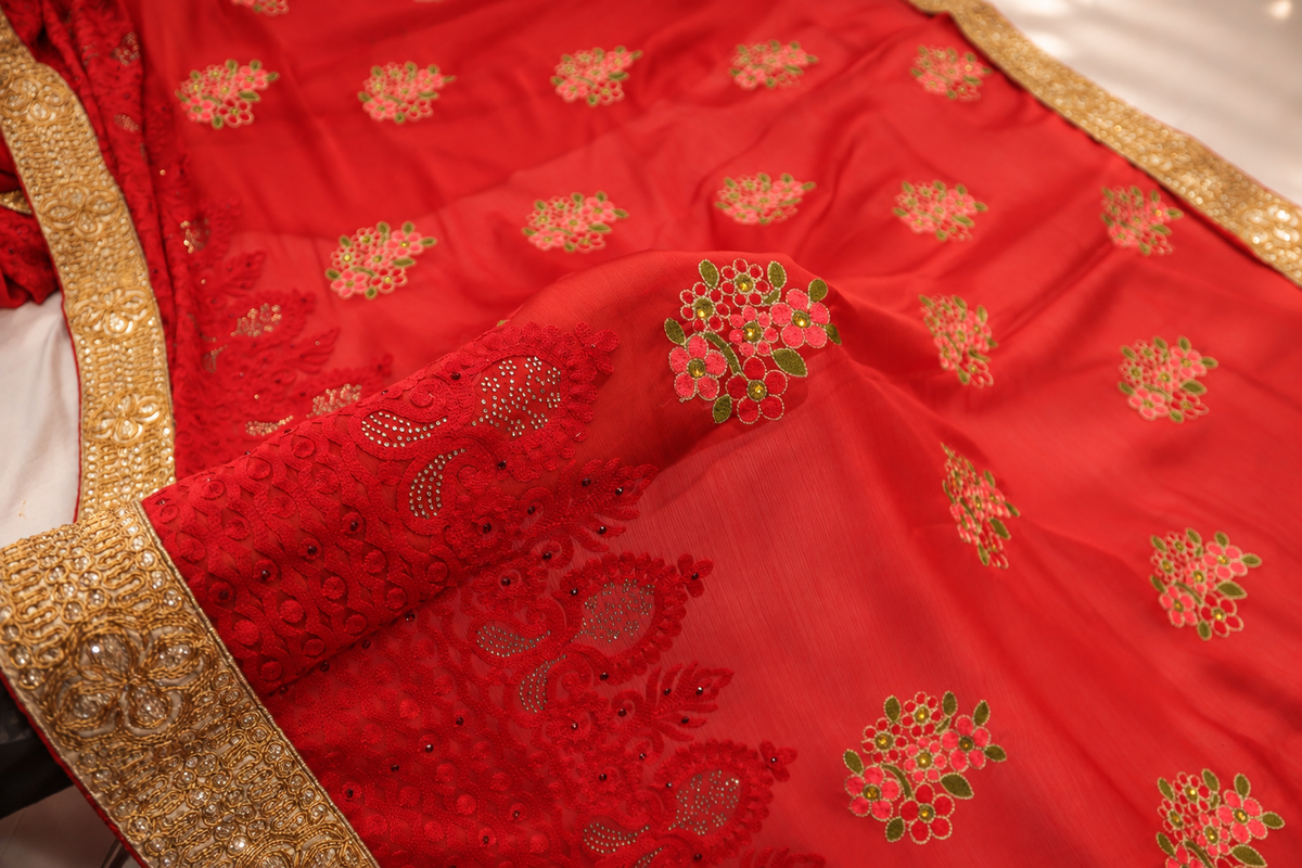 "The Pure Red" Premium Designer Saree
