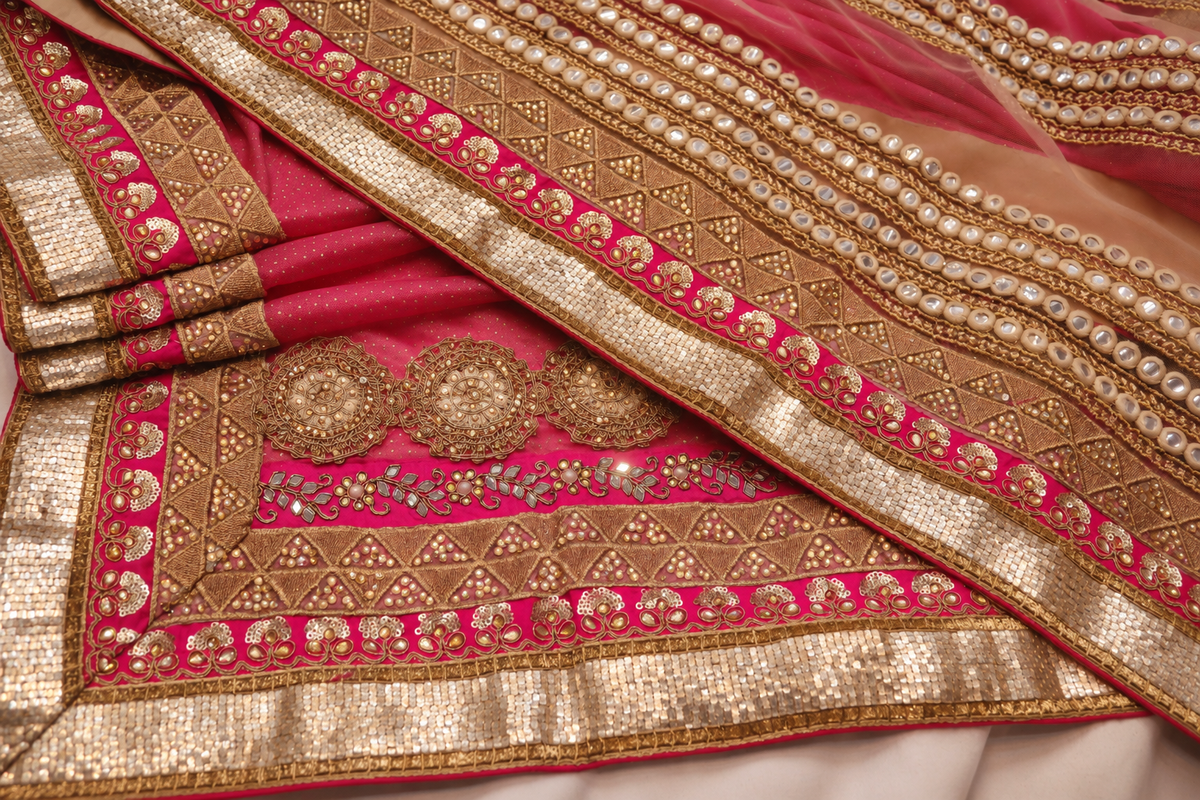 "The Luxury Pink & Golden" Premium Designer Saree