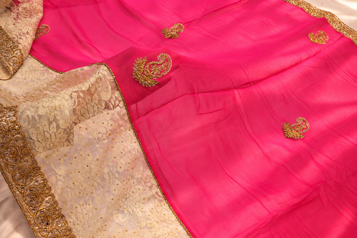 "The Fuchsia Pink" Premium Designer Saree