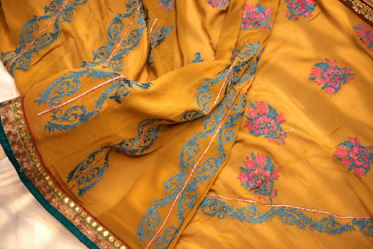 "The Mustard Golden" Premium Antique Designer Saree