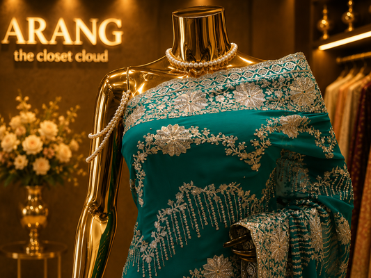 “The Cerulean Blue” Premium Designer Saree