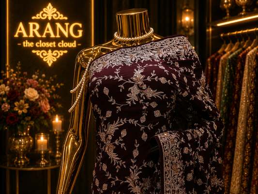 “The Deep Wine” Premium Designer Saree