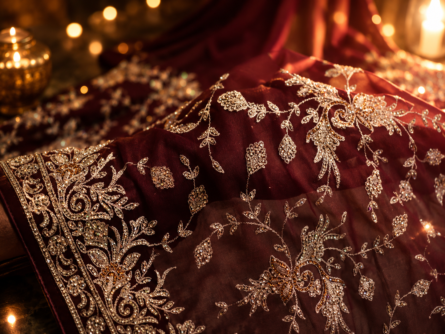 “The Deep Wine” Premium Designer Saree