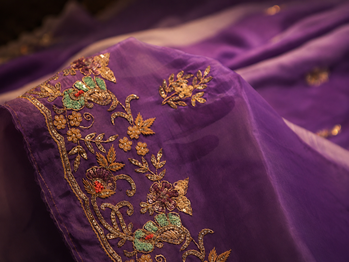 “The Exquisite Purple Shaded” Premium Designer Saree