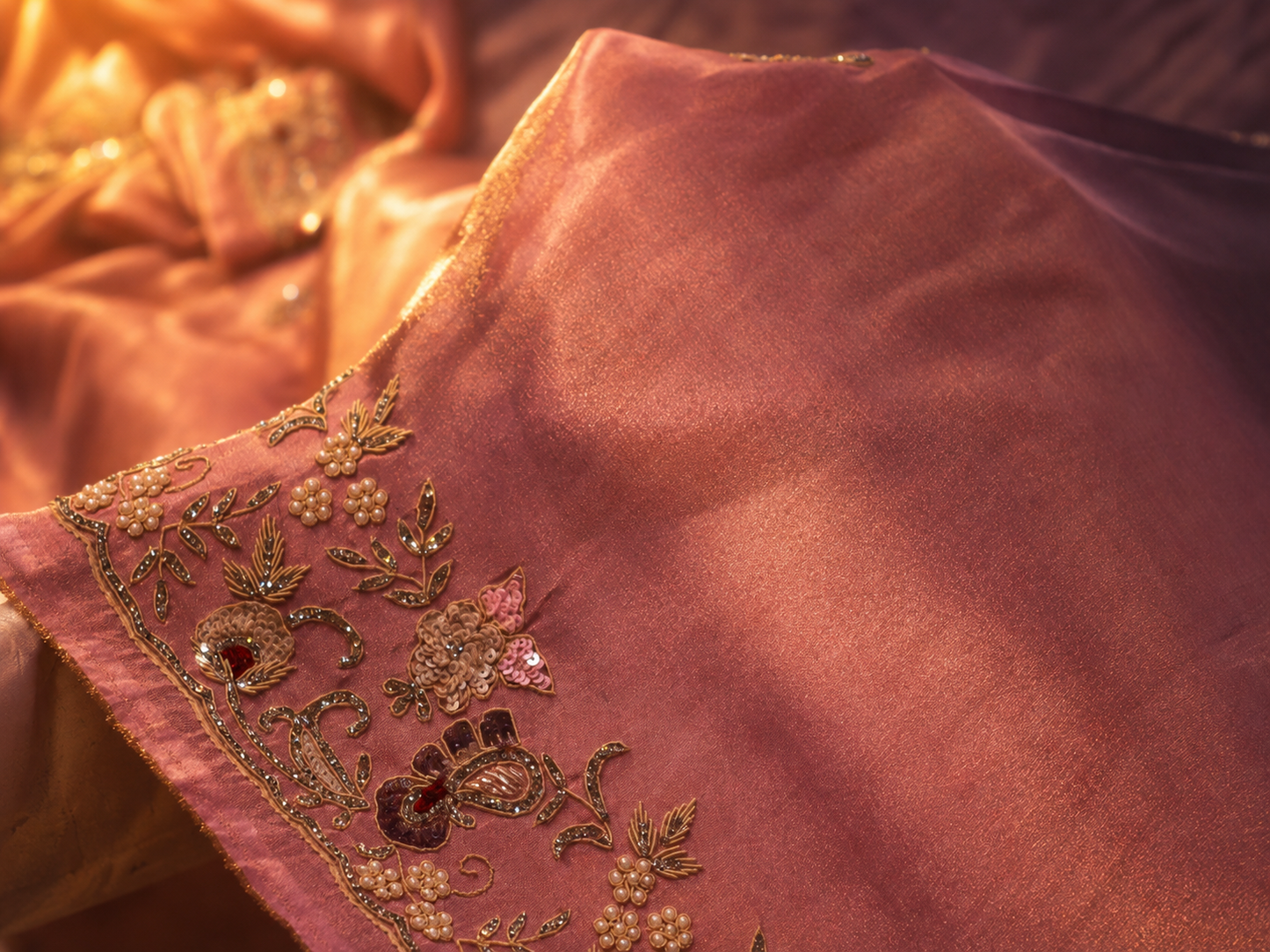 “The Exquisite Lavender, Pink & Cream” Premium Designer Saree