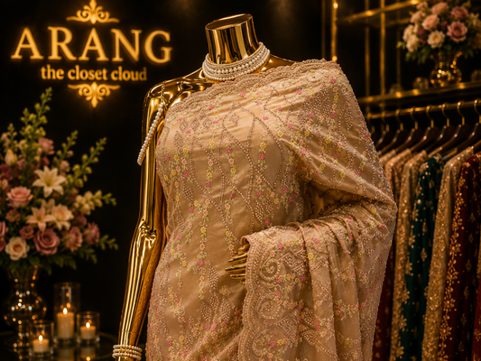 “The Golden Petals” Premium Designer Saree