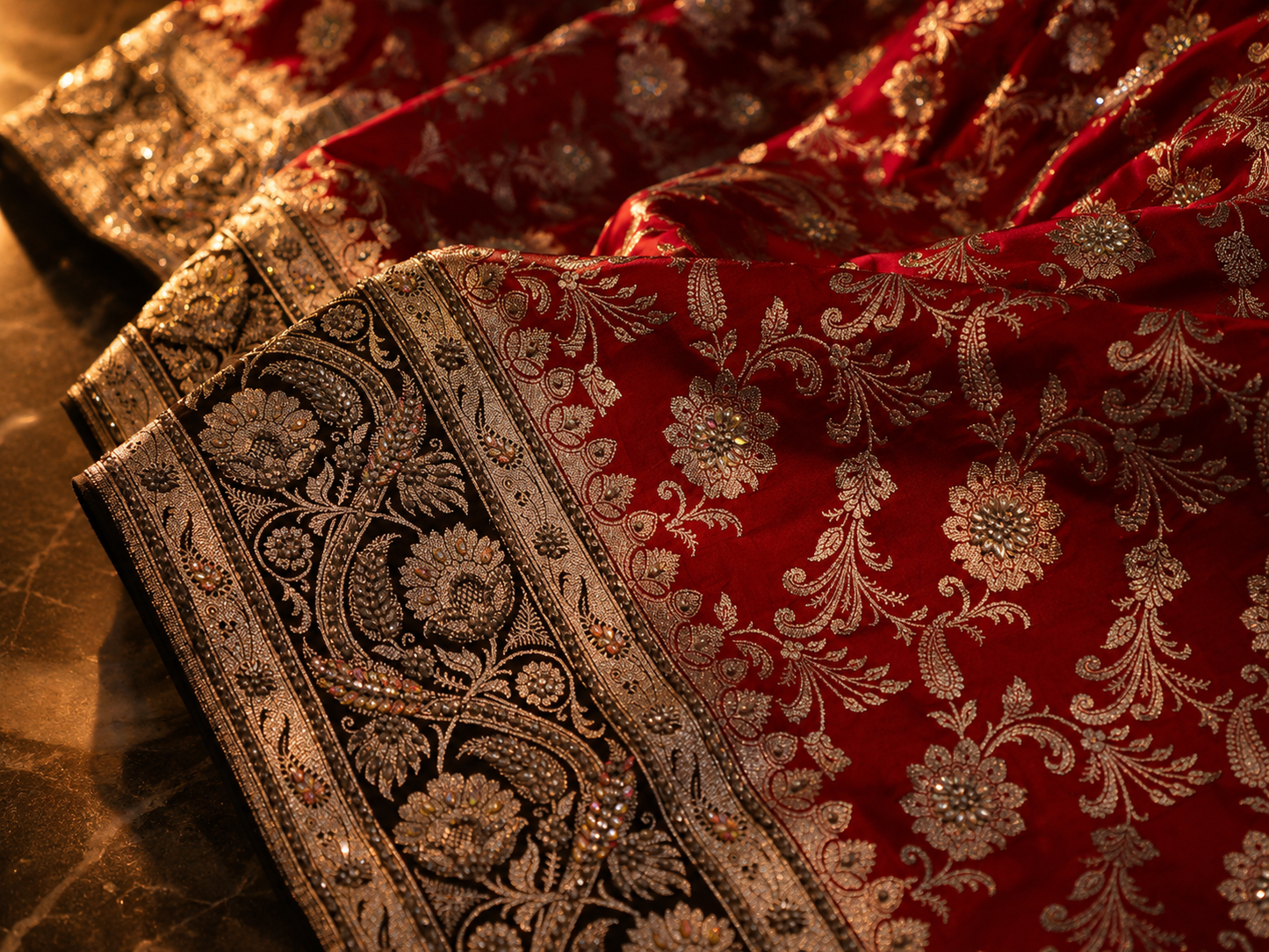“The Red & Black” Premium Banarasi Silk Saree
