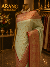 "The Pistachio Duet" Premium Banarasi Silk Saree