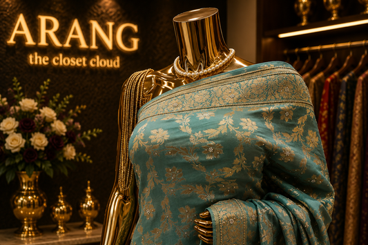 "The Sea Green" Premium Banarasi Chiffon Saree