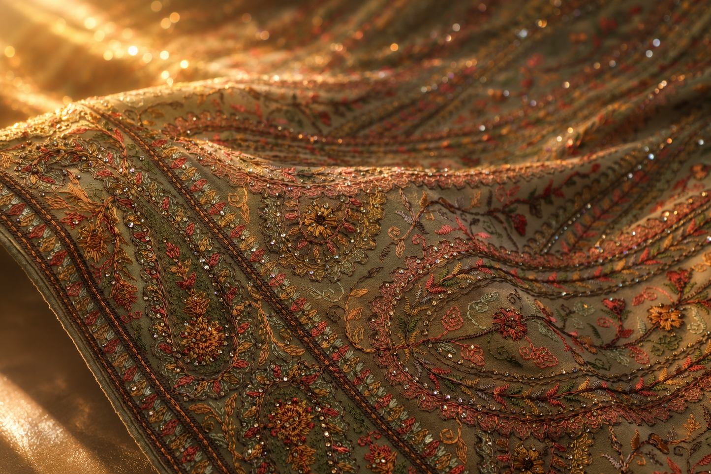 "The Dusty Mint" Premium Jama war Style Saree