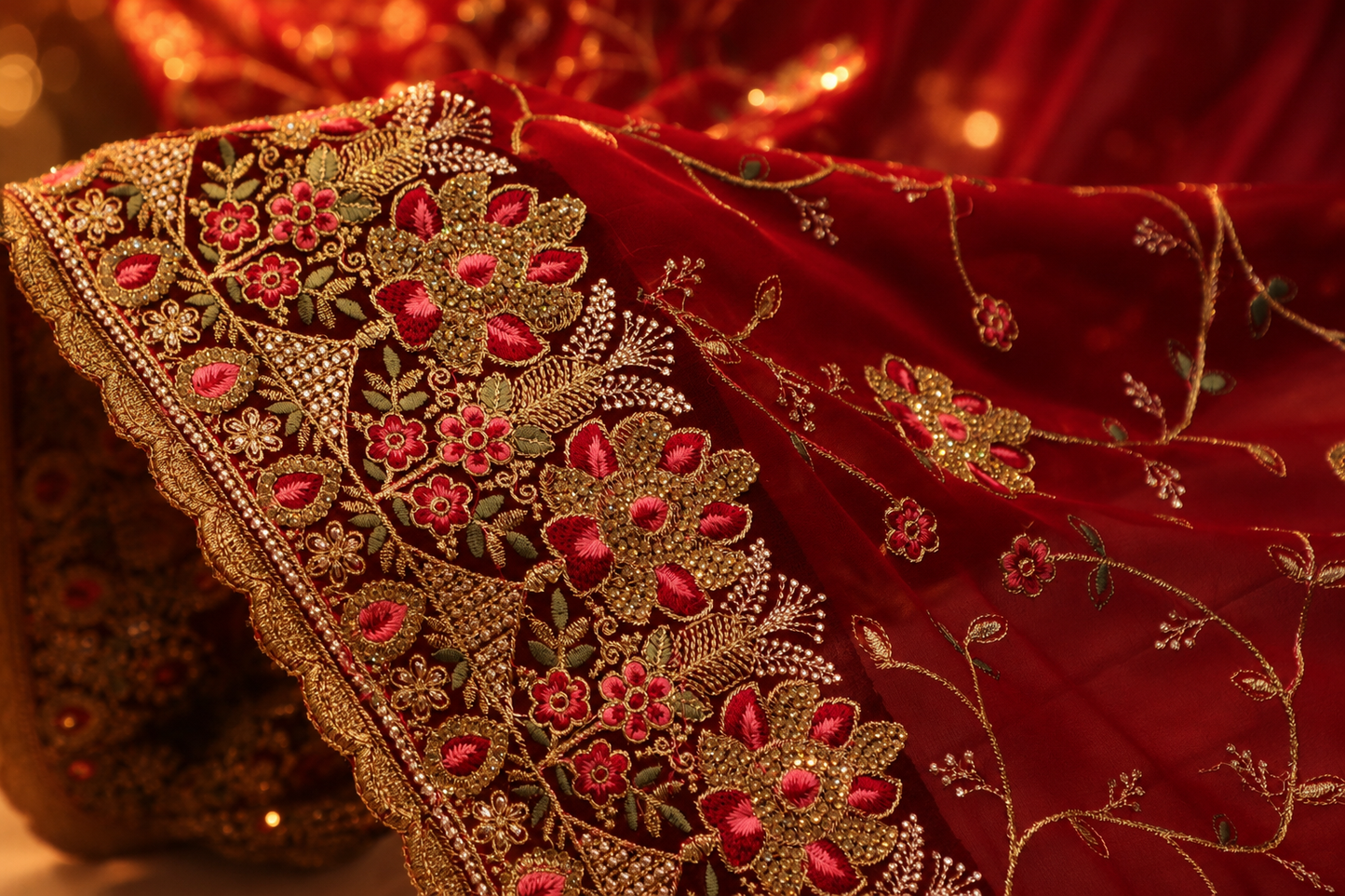 “The Rubine Pink" Premium Designer Saree
