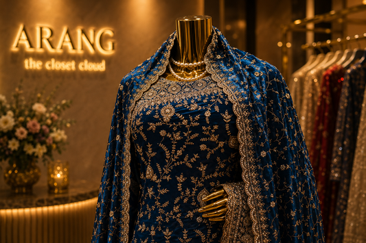 "The Deep Prussian Blue " Premium Designer with Veil