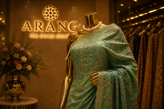 "The Persian Green" Premium Designer Saree