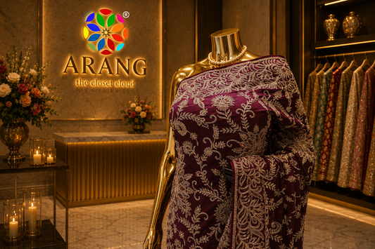 "The Russian Violet" Luxurious wedding Wear Saree