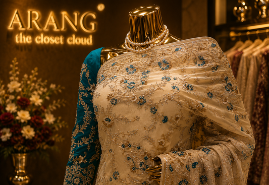 “The Floral White" Premium Luxury Wedding Wear Saree