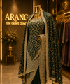 “The Regal Emerald Green” Premium Designer Saree with Veil