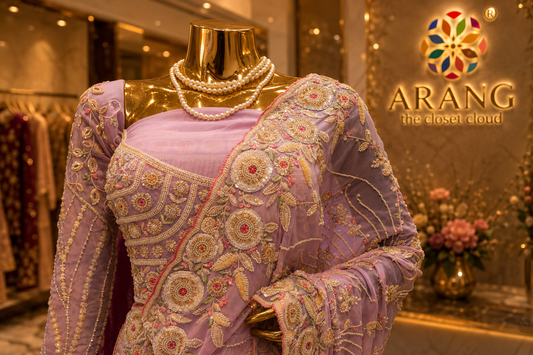 βThe Elegant Lilacβ Premium Designer Saree
