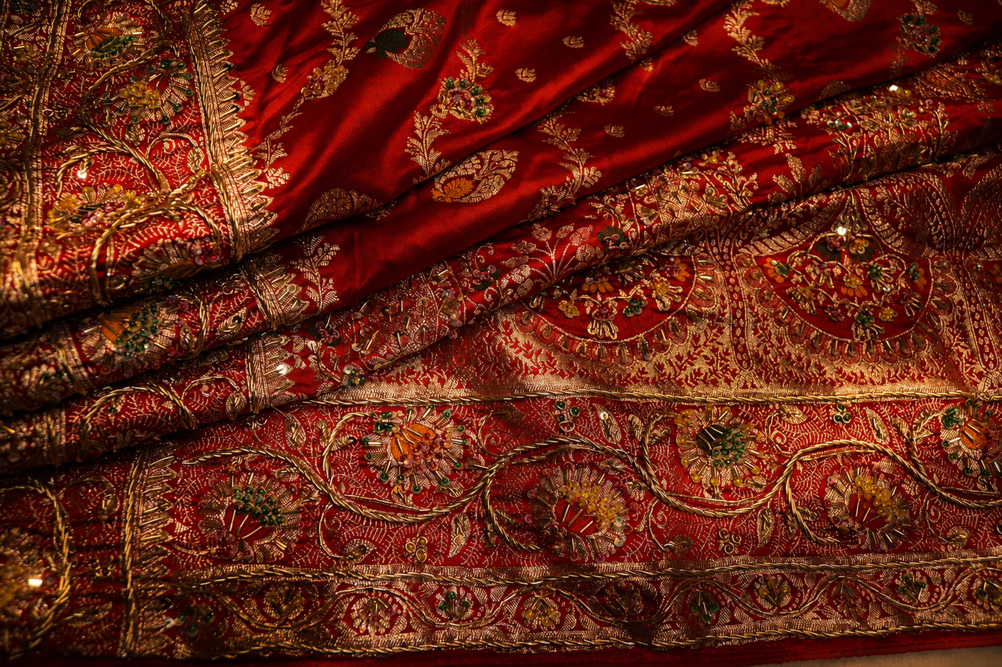 "The Vermillion Red" Premium Banarasi Silk Saree