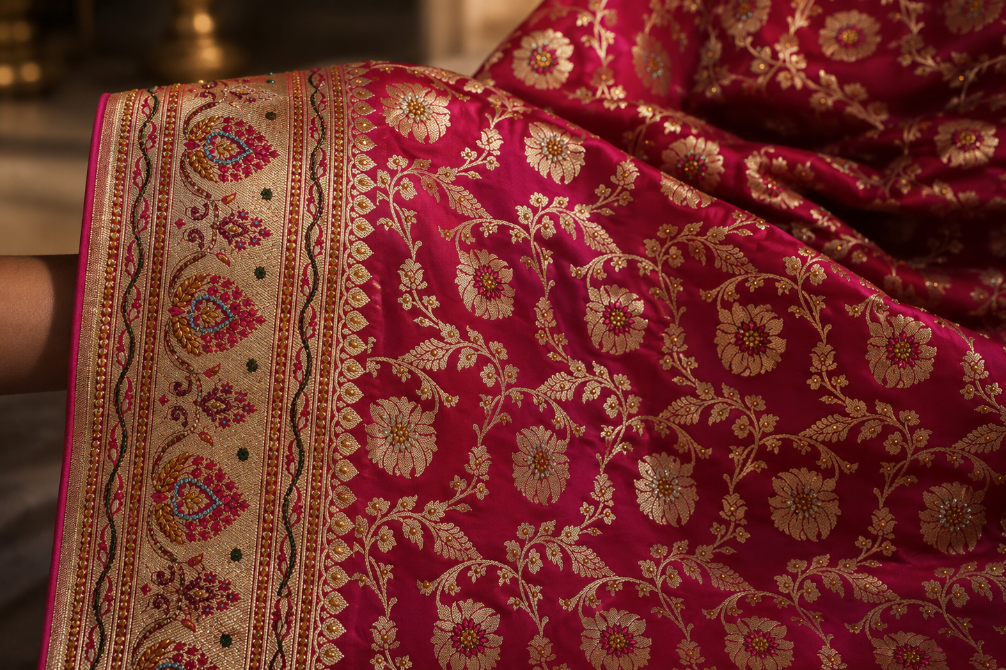"The Lenten Rose" Premium Banarasi Silk Saree