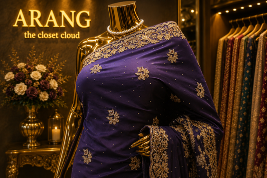 "The Navy Blue" Exclusive Designer Handcrafted Saree