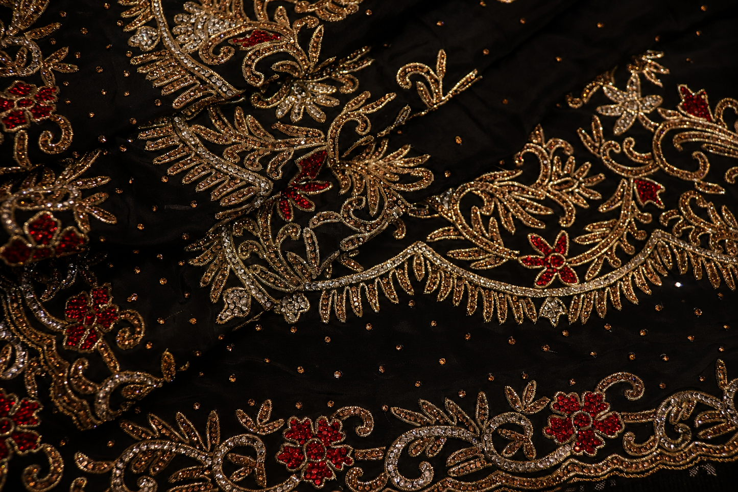 “The Deep Raven Black” Premium Handcrafted Saree