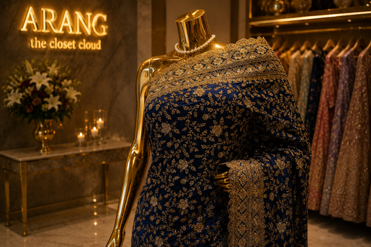 "The Royal Midnight Blue" Premium Designer Saree