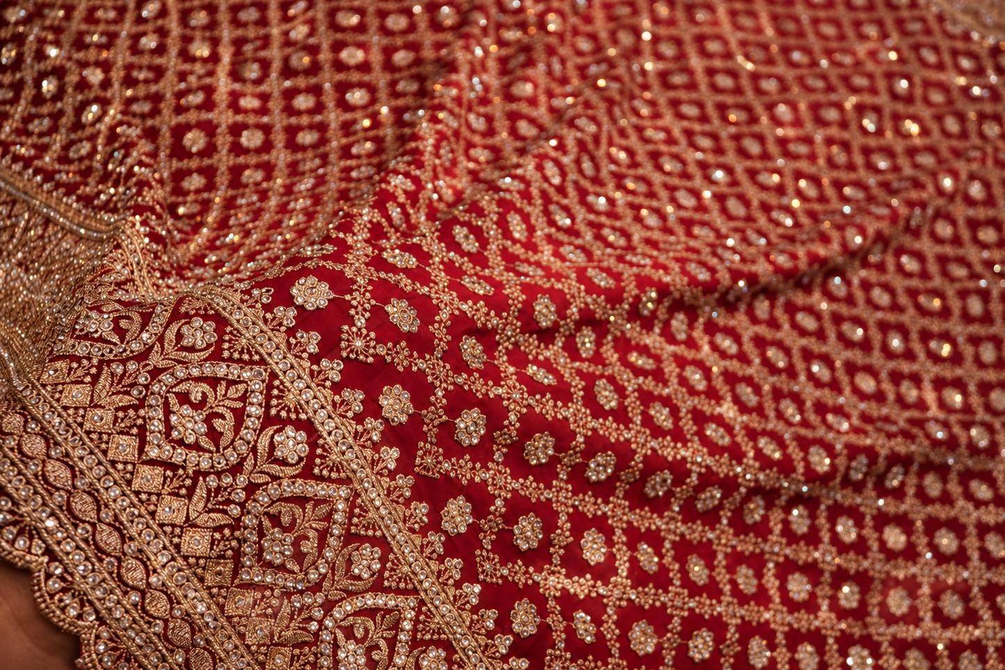 "The Royal Raspberry" Vol 2 Georgette Bridal Saree with Veil