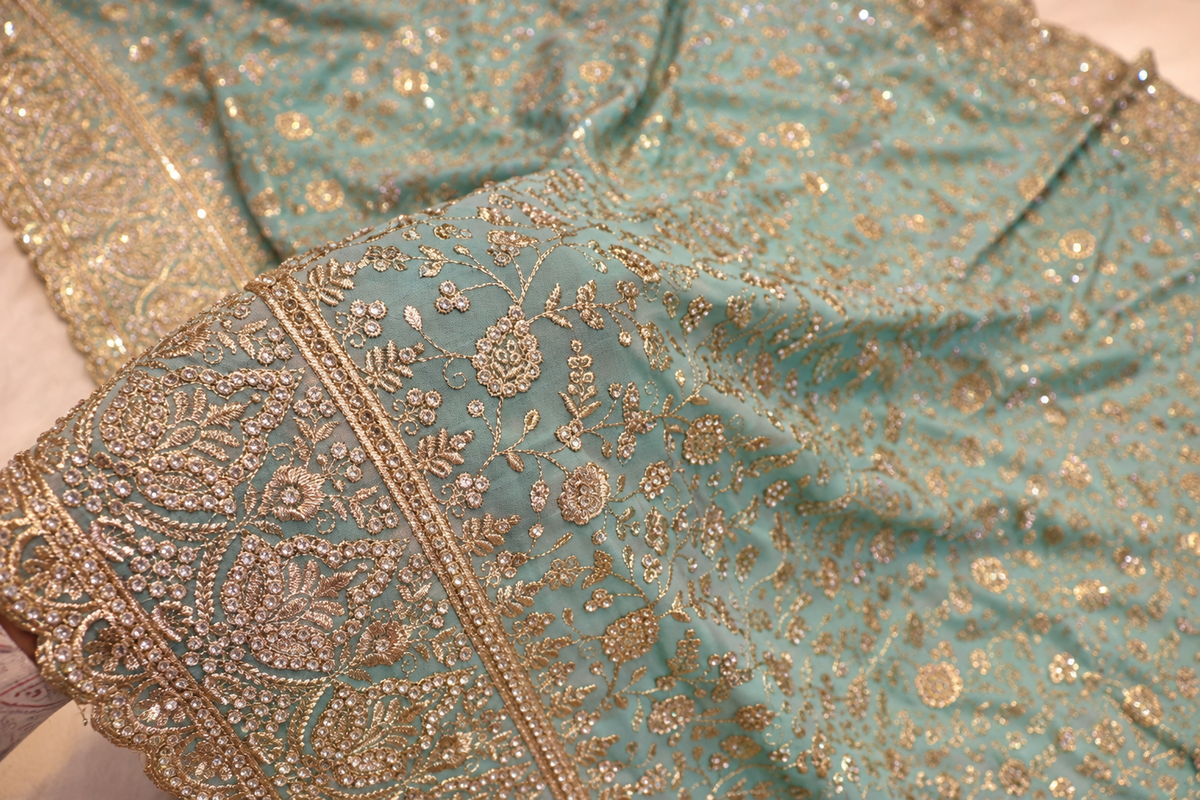 "The Royal Aqua" Premium Designer Saree