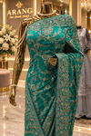 "The Peacock Green" Premium Wedding Wear Saree