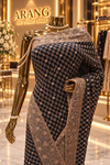 "The Exquisite Charcoal Navy Blue" Premium Designer Saree