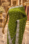 "The Elegant Olive Green" Premium Designer Saree