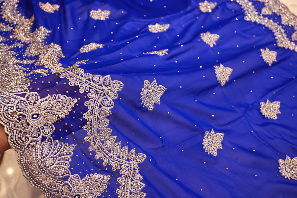 "The Exquisite Royal Blue" Premium Designer Partywear Saree