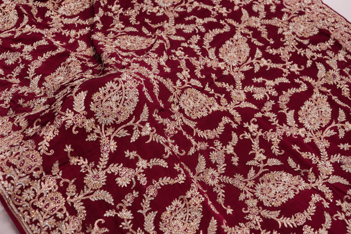 "The Royal Wine" Premium Wedding Wear Saree