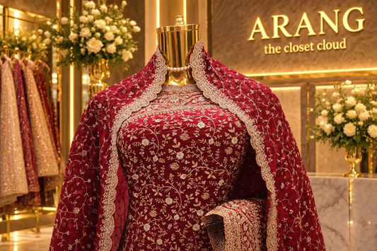 "The Luxury Pink Topaz" Premium Designer Saree With Veil