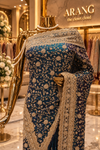 "The Deep Peacock Teal Blue" Premium Designer Saree
