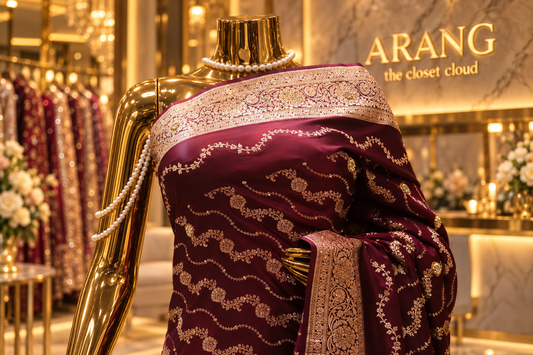 "The Royal Maroon" Premium Banarasi Silk Bridal Saree