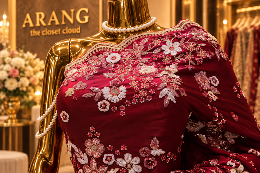 "The Luxury Maroon" Premium Grand Wedding Wear Saree