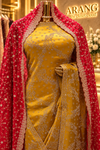 "The Brilliant Yellow" Premium Designer Saree with Veil
