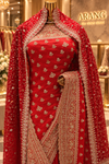 "The Luxury Crimson Red" Premium Designer Saree with Veil