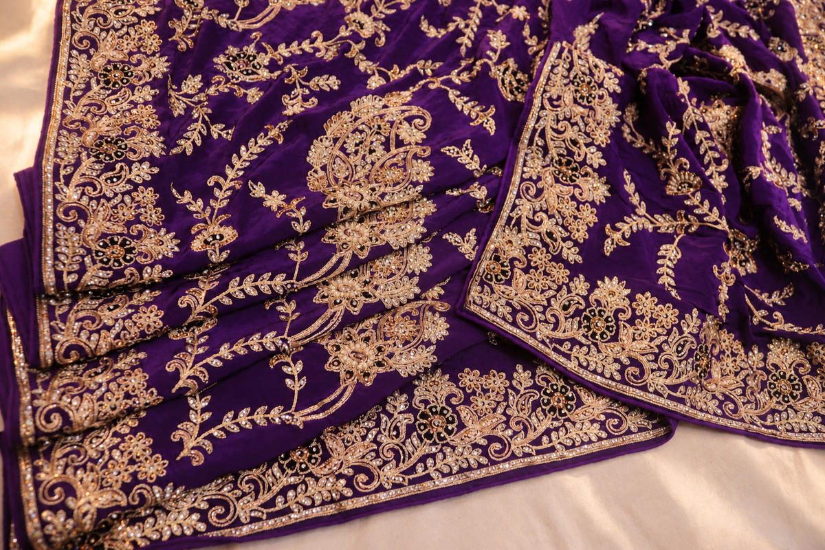 "The Royal Purple" Premium Wedding Wear Saree