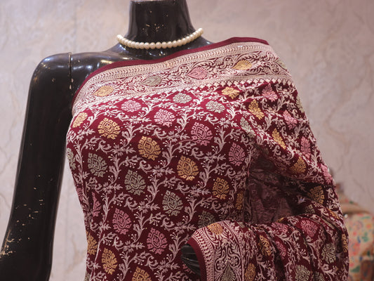 “The Maroon Orchid” Premium Designer Saree