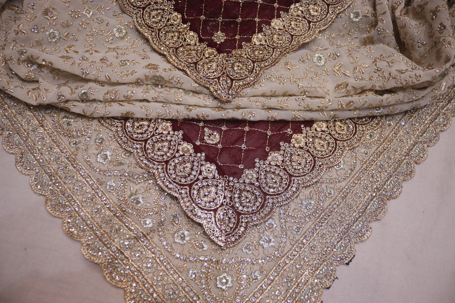 “The Floral White” Premium Designer Saree with Veil