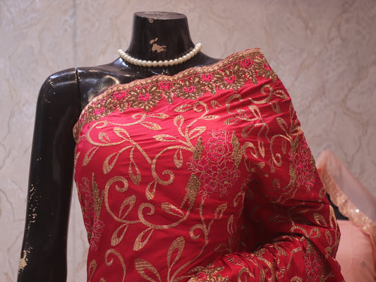 “The Raspberry Sorbet” Premium Designer Saree
